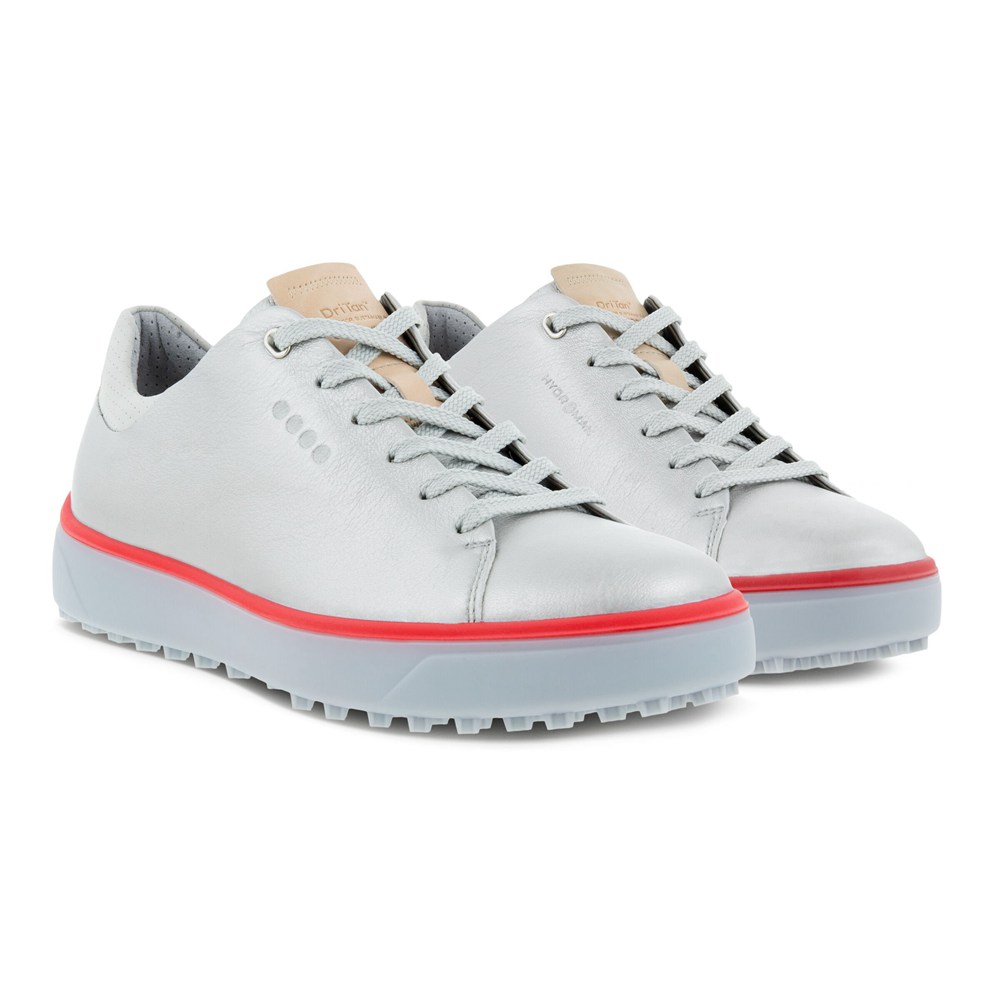 Womens Golf Shoes - ECCO Tray Laced - Silver - 1789YTWAN